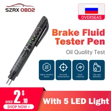 Teste líquido automático caneta testador fluido de freio 5 led indicador display para dot3/dot4 eletrônico caneta freio fluido óleo testador digital