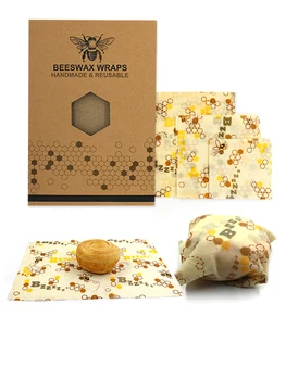 

3 pieces / set of reusable beeswax cling film food packaging storage bag lid stretching food beeswax packaging kitchen tools