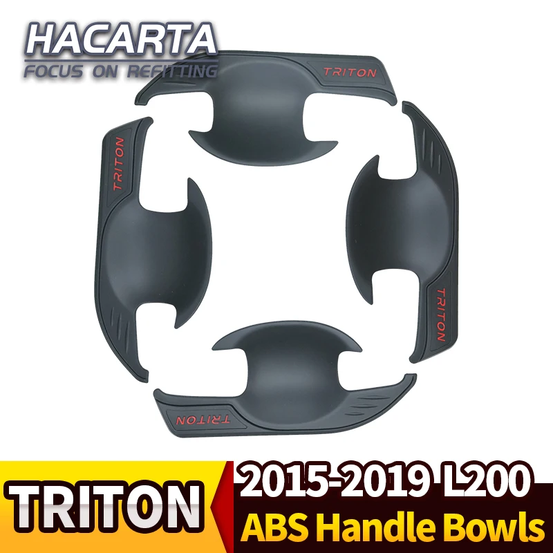 4 шт. 2019 для L200 черные вставки дверных ручек отделка triton Triton 2015 пикапа чаши с