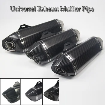 

38-51MM Motorcycle Exhaust Muffler Tube 360mm Carbon Fiber Muffler Pipe Street Biker Exhaust Modified For Honda Suzuki Kawasaki