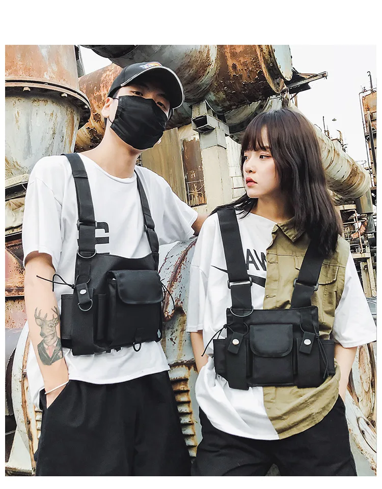 

Hip-hop street multi-pocket chest bag hanging bag men vest men shoulder bag vest