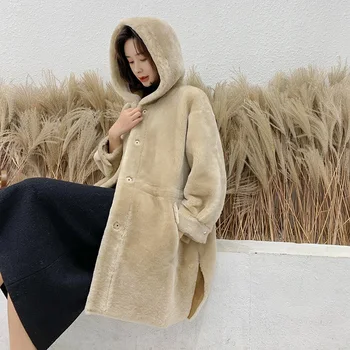 

Natural Real Fur Coat Female Wool Jacket Korean Vintage Tops Autumn Winter Sheepskin Coat Women Clothes 2020 Manteau Femme