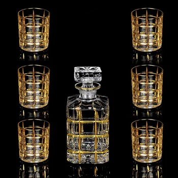 

7 Pcs/Set top quality home crystal whiskey decanter Set luxury whiskey glass for Liquor Scotch Bourbon 200831-03