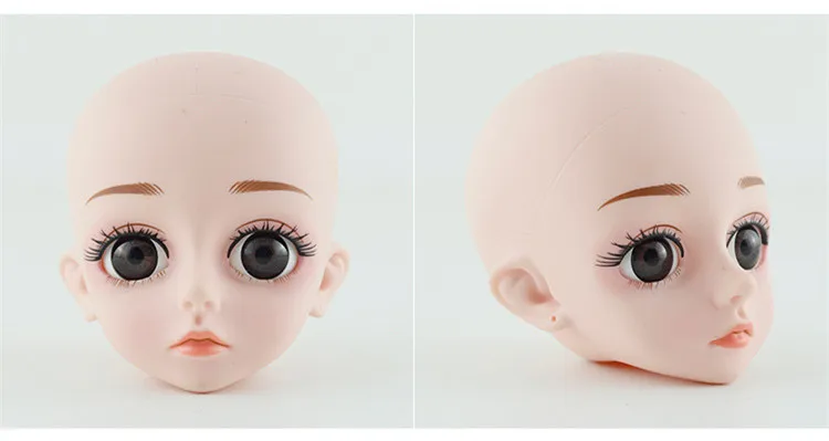 60 см 1/3 BJD кукла лысый голова 4D глаза Bjd куклы Розовая кожа/натуральная кожа, головка с/без макияжа, детский подарочный набор игрушек для девочек