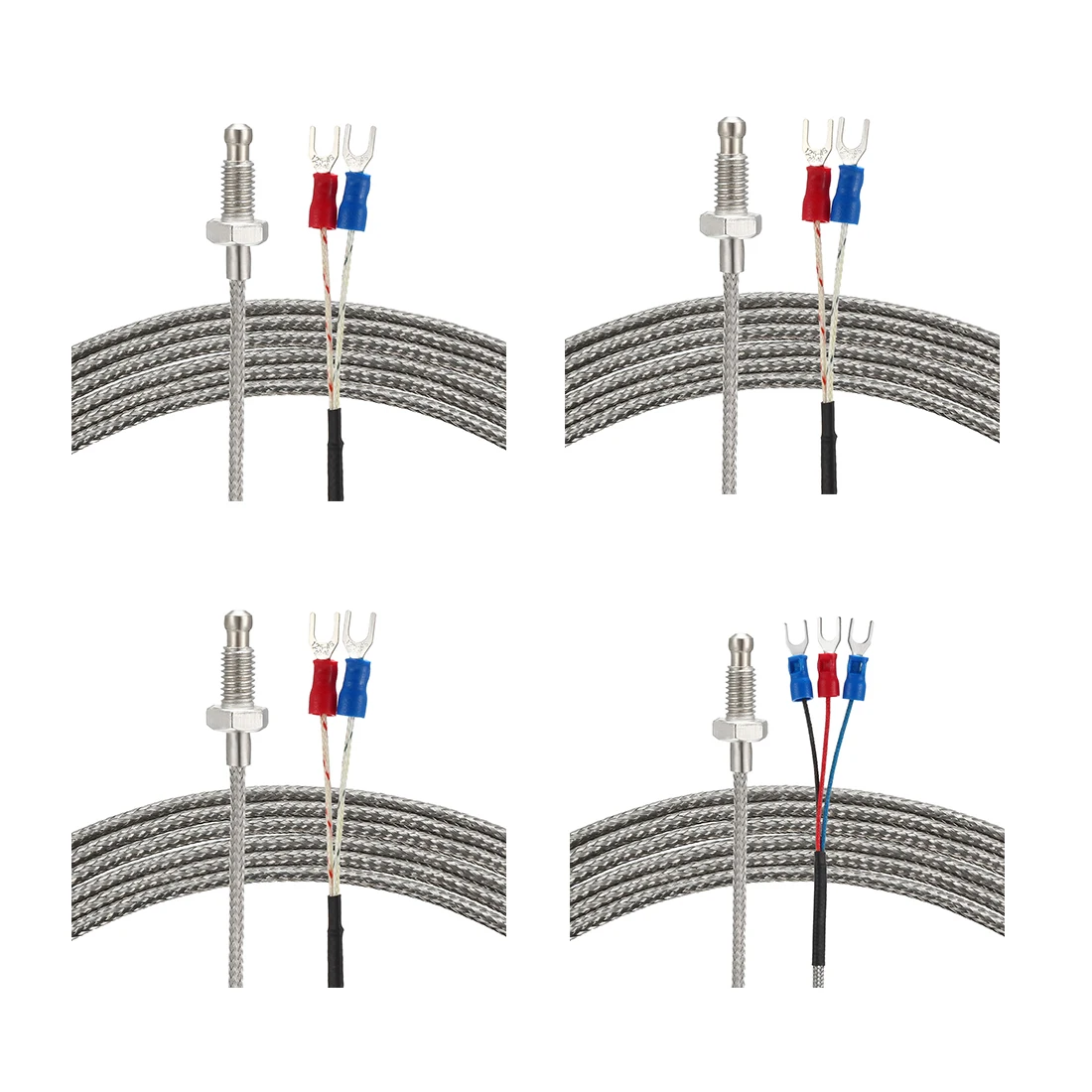 

uxcell Temperature Sensor Probe Screw Type K Type/E Type/Pt100 Thermocouple 0.5-5 Meters Cable 26mm Long Probe M6 Thread