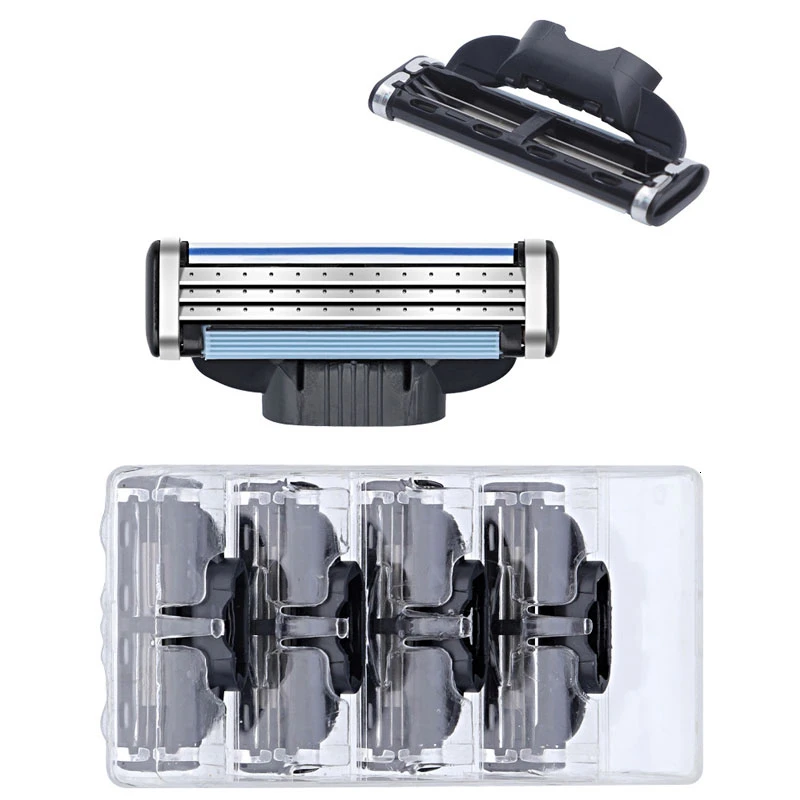 Men Manual shaving razor holder with replaceable blade compatibility with for Gillettee Machh3 handle Turboo shaving 2