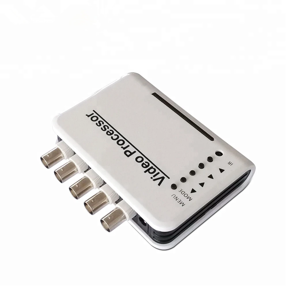 

TEXOSA 4 Channel CCTV Color Video Quad Splitter Switcher Camera Processor System Kit with Remote Control 5 BNC Adapter