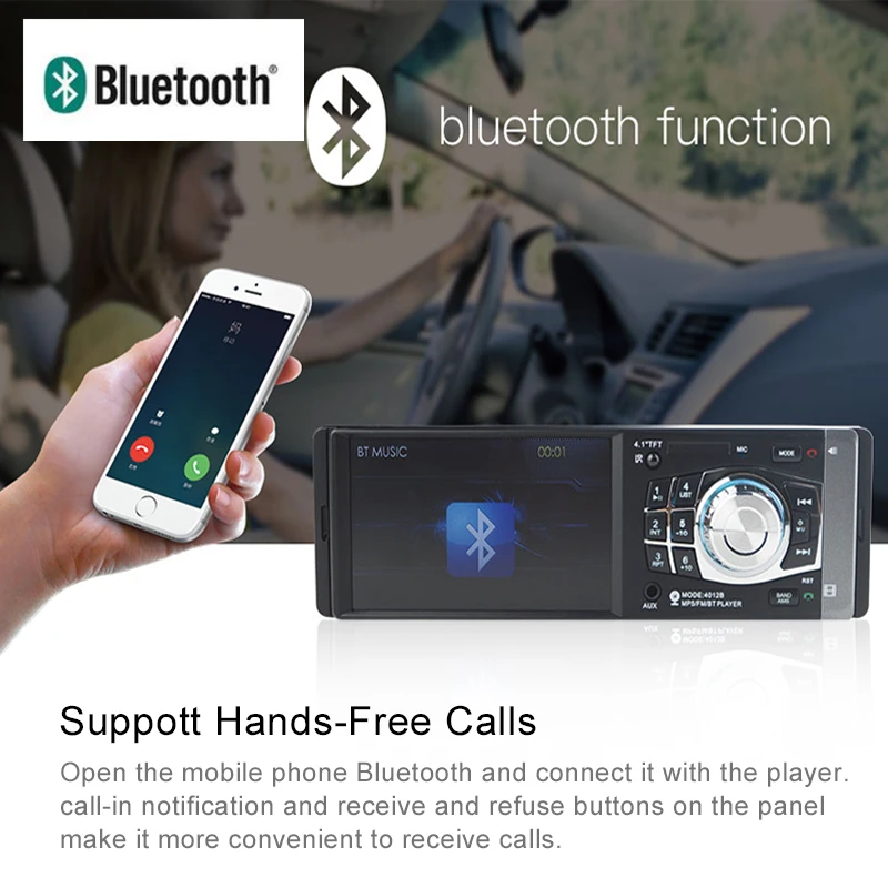 LTBFM 4012B 4 1 дюймов Дин радио Авто Радио Стерео Bluetooth USB AUX FM станция Поддержка сзади
