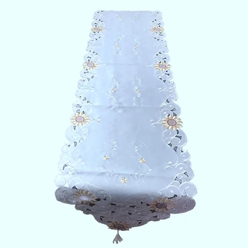 

HOT Embroidered Table Flags Cloth Furniture Fashion Table Mats Rural Embroidery High-End Tea Seat Cover Towels White