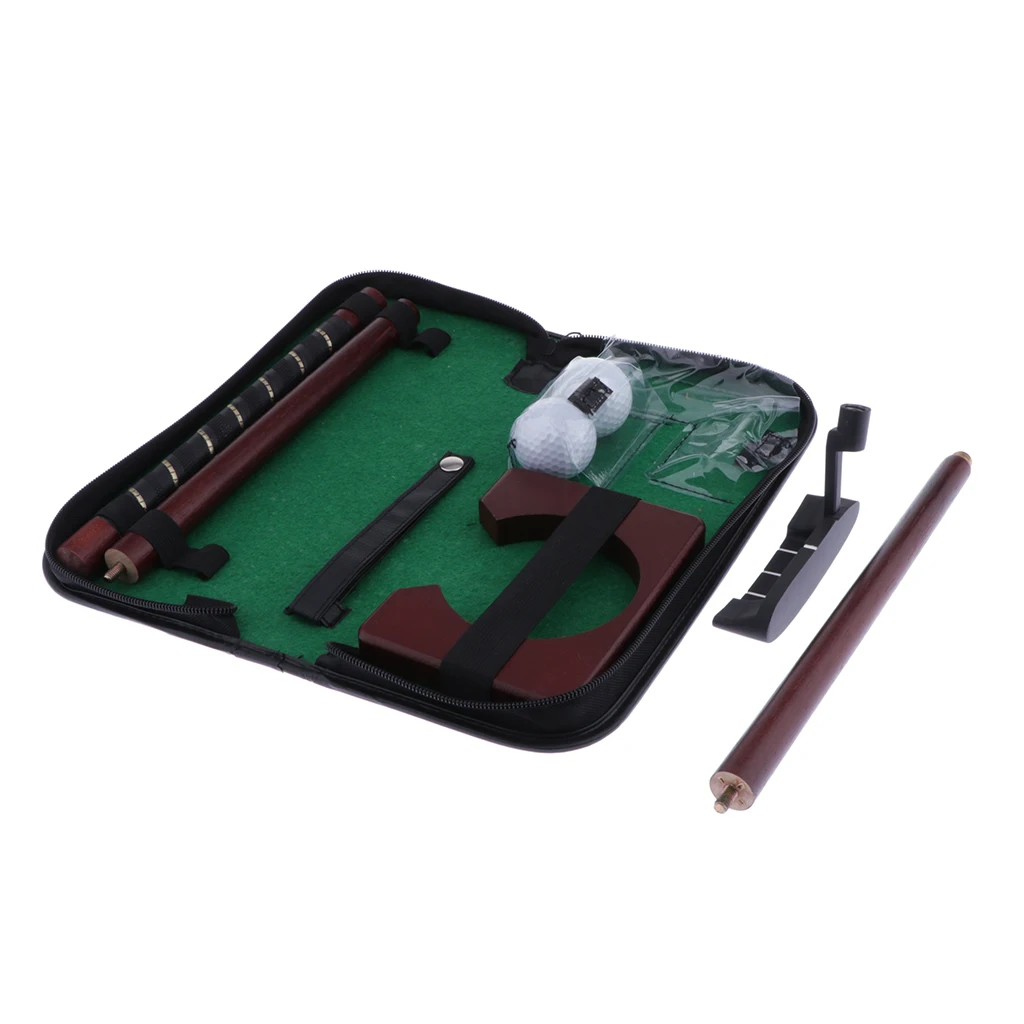 Portable Mini Golf Putter Gift Set Office Indoor Home Travel Putting Practice Tool Toys With Case Putting Training Aids Trainer