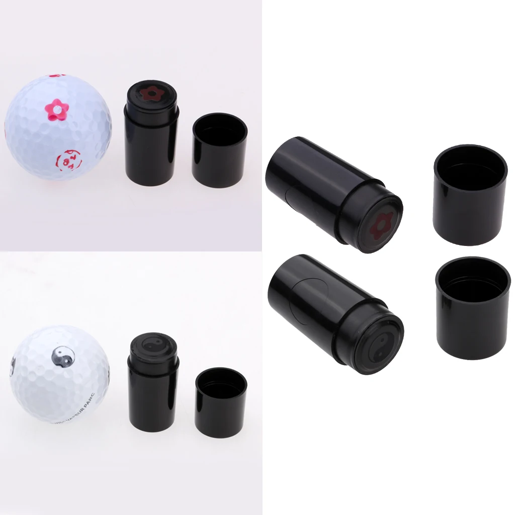 2pcs Quick-dry Plastic Golf Ball Stamper Stamp Marker Impression Seal Golf Ball Symbol Club Accessory Training Aids Keepsake