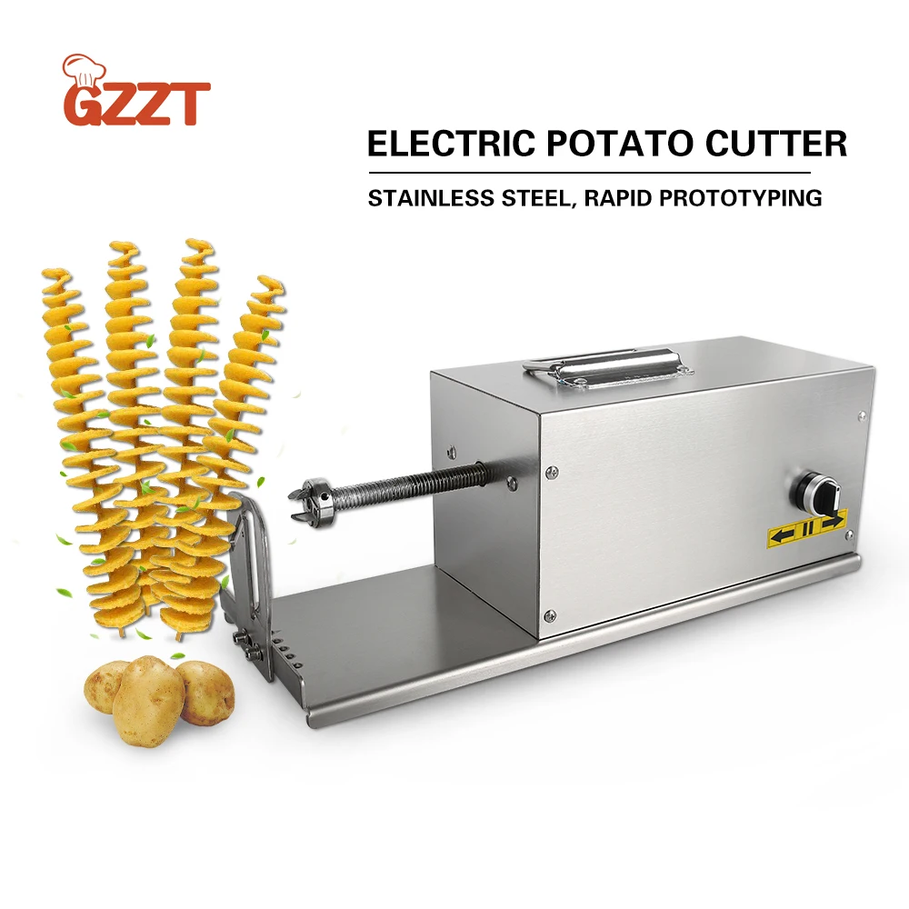 GZZT Electric Potato Spiral Cutter Machine Tornado Potato Chips Maker