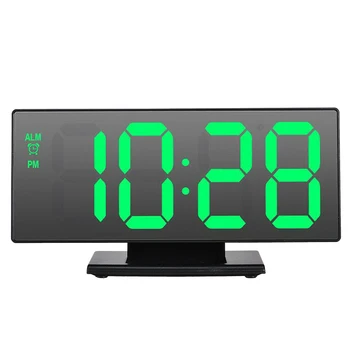 

USB LED Mirror Alarm Clock Digital Snooze Table Clock 3D Display Large Time Wake Up Light Clock Home Decoration Clocks
