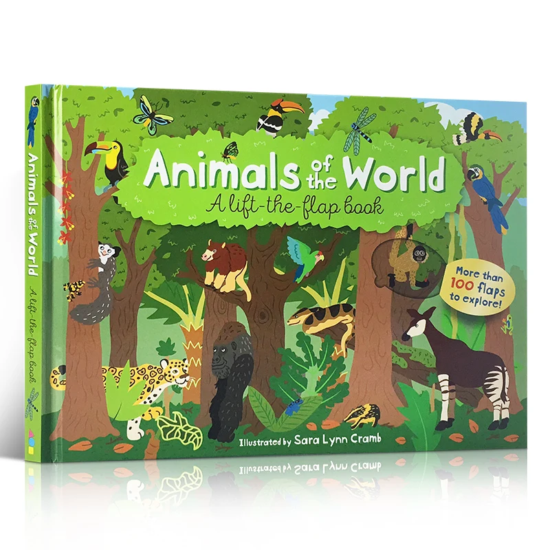 

English Edition Children's Books "Animals of the World Lift-The-Flap Book " Extracurricular Reading Fiction Book
