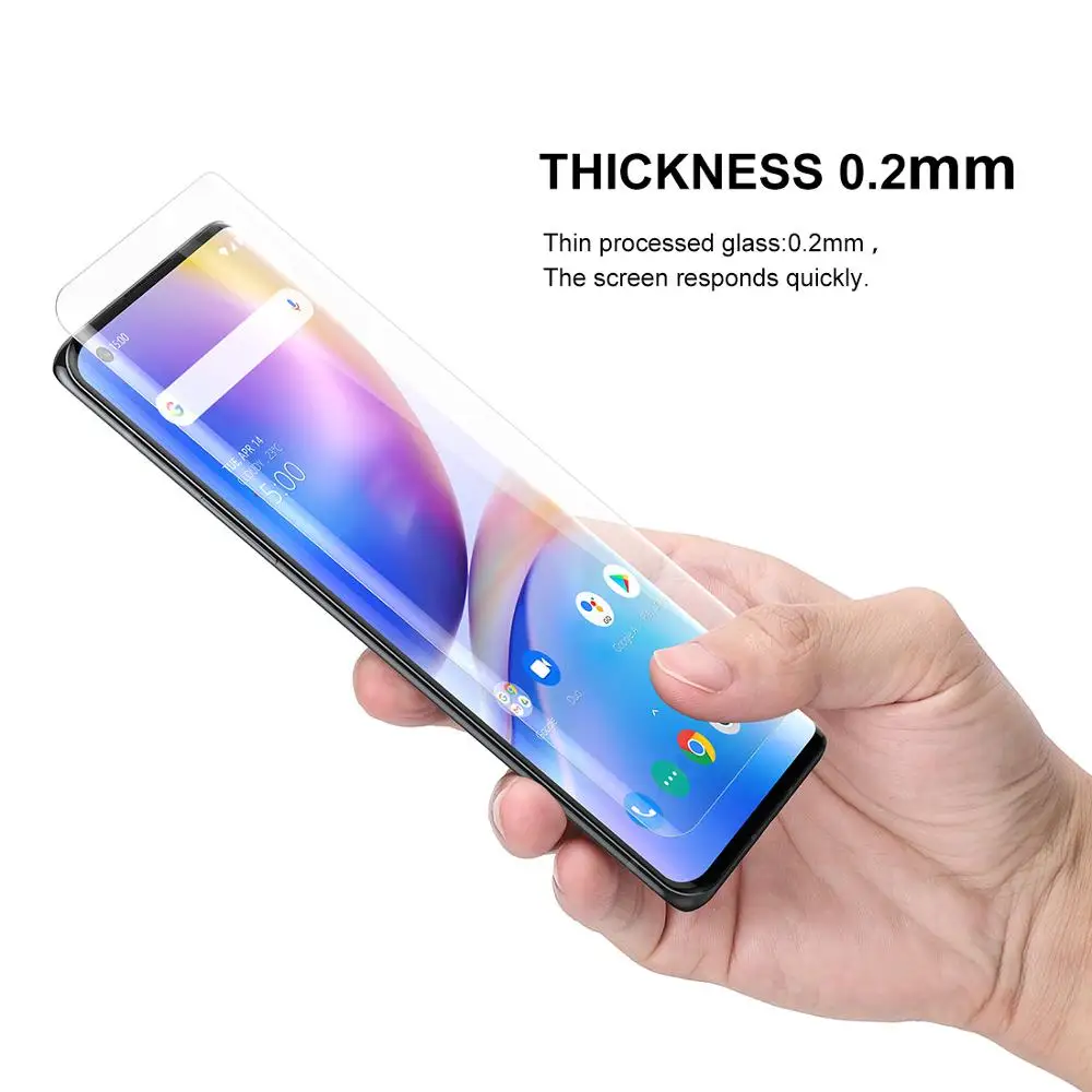 Screen Protector with fingerprint unlock for Oneplus 8 UV Glass film full cover for Oneplus 8 Pro tempered glass