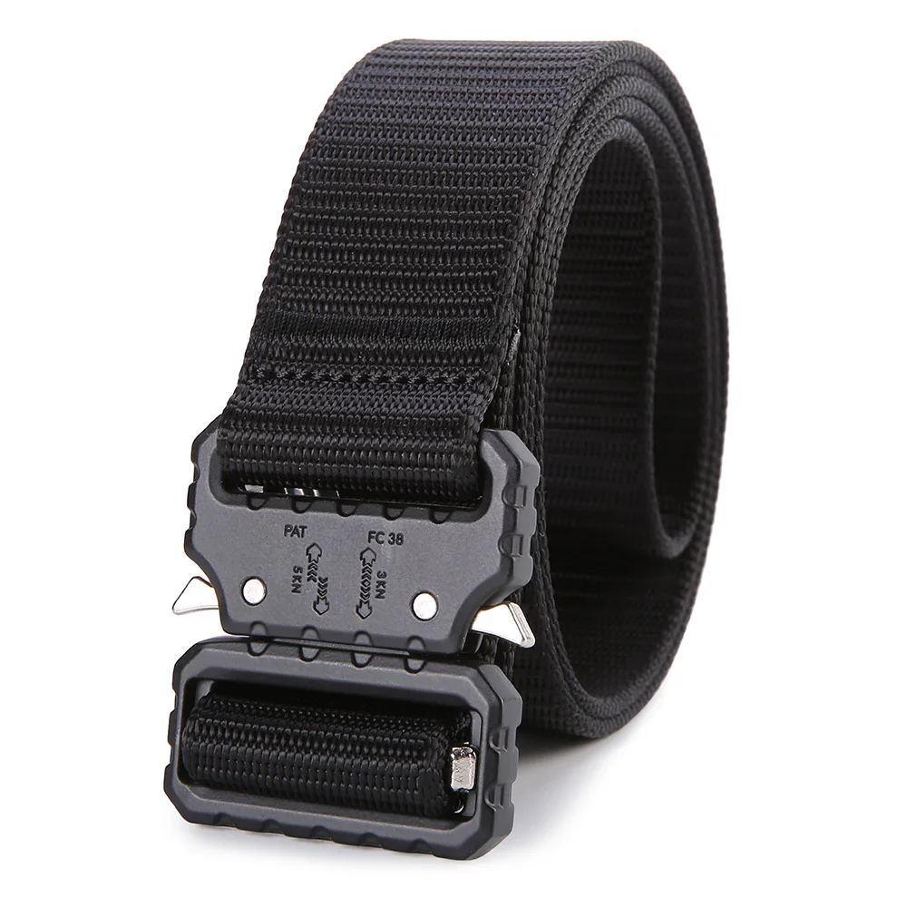 Belt-B8-38-Black Мужской поясной ремень, страйкбол, тактический, формальный, Повседневный, полицейский, боевой, военный, ремень, SWAT, нескользящий, сильный пояс, снаряжение для мужчин, t - Цвет: Belt-B8-38-Black