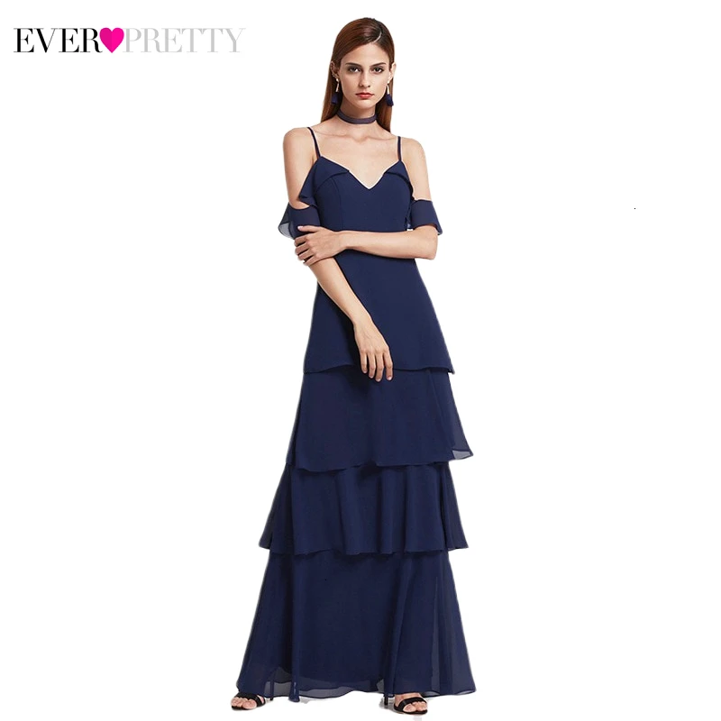 Элегантные платья подружки невесты Ever Pretty A-Line v-образным вырезом оборками Дешевые шифоновые длинные платья для свадебной вечеринки Vestidos Fiesta Boda