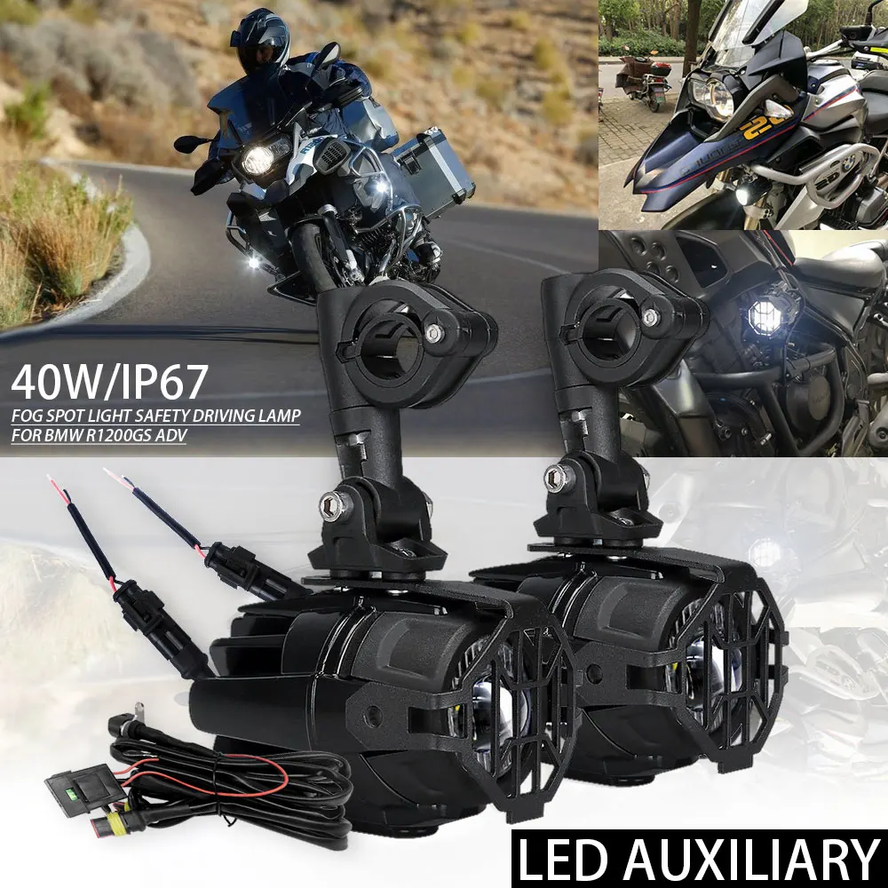 

Auxiliary Fog Lights 40W LED Assembly Combo Motocycle For BMW R1200GS ADV F800GS R1100GS Motorbike Safety Driving Lamp