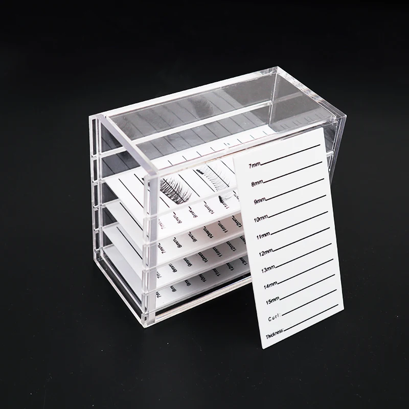 

Clear 5 Layers Eyelash Storage Box Makeup Organizer False Eyelashes Glue Pallet Holders Grafting Eyelashes Extension Makeup To