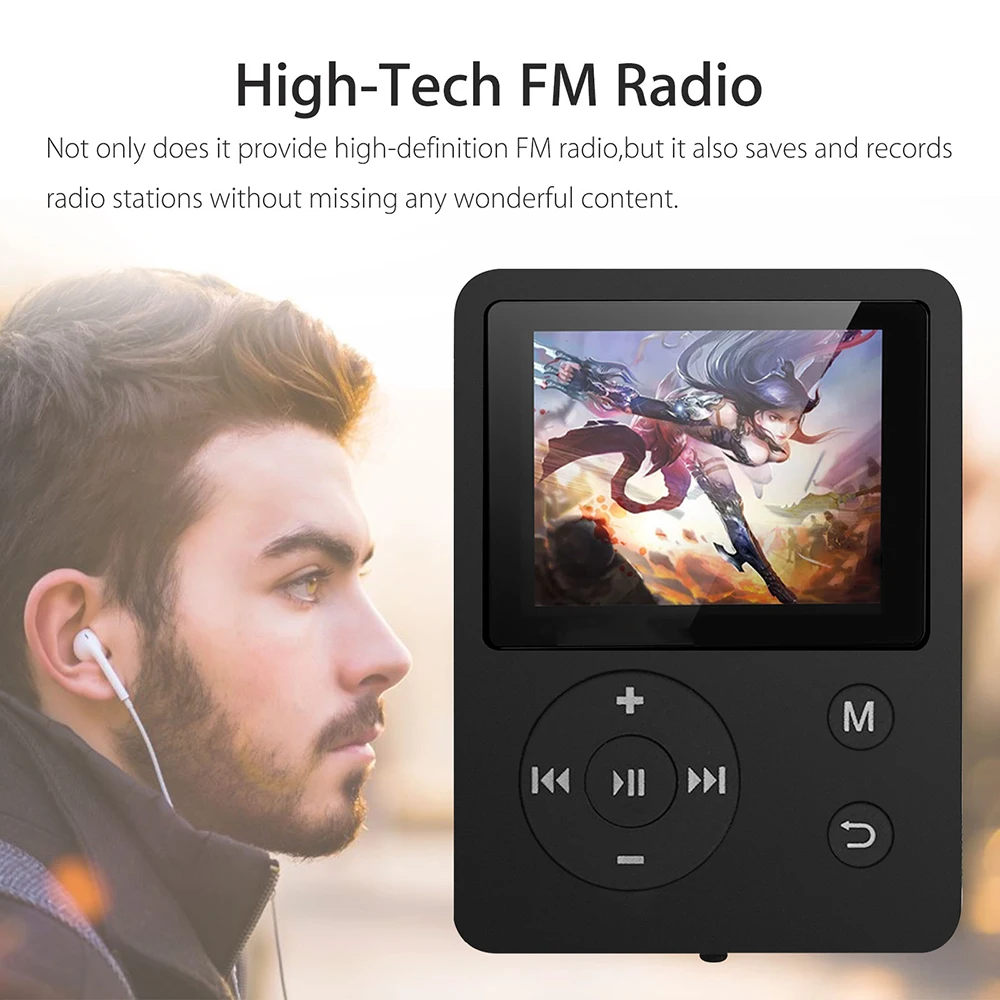 Портативный музыкальный плеер TIPTOP MP4 fm радио видео Hi Fi звукозапись без потерь