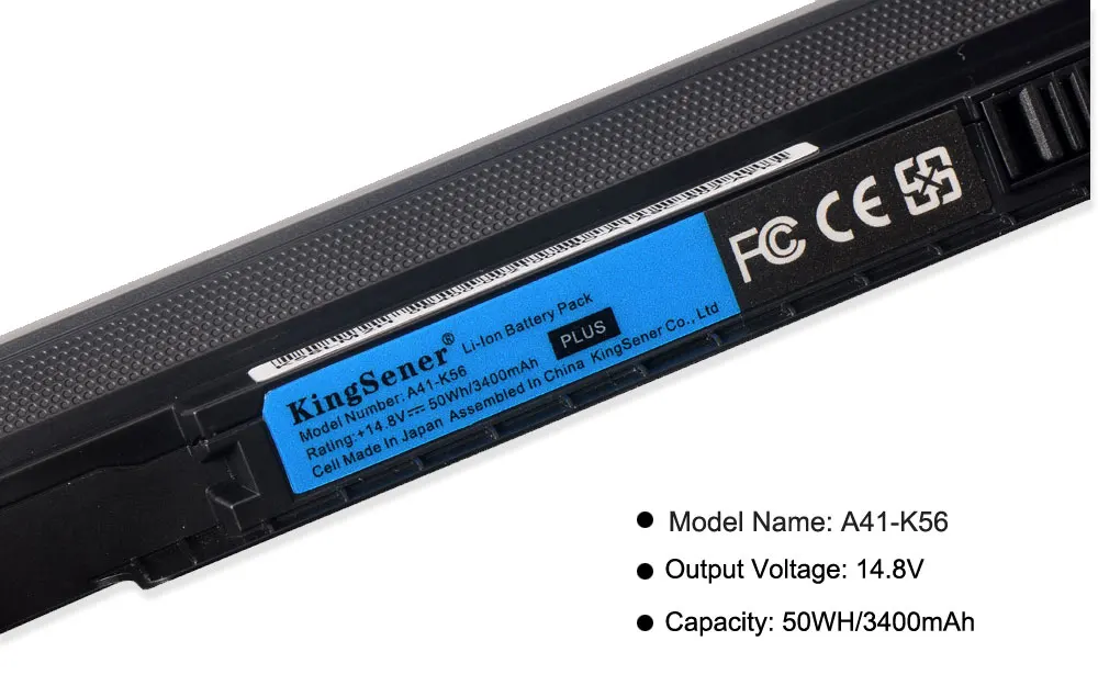 Kingsener 15v 3400mah A41-k56 Bateria do Portátil para Asus K46 K46c K46ca K46cm K56 K56ca K56cm S46c S56c R505ca A32-k56 A42-k56 - Imagem 4