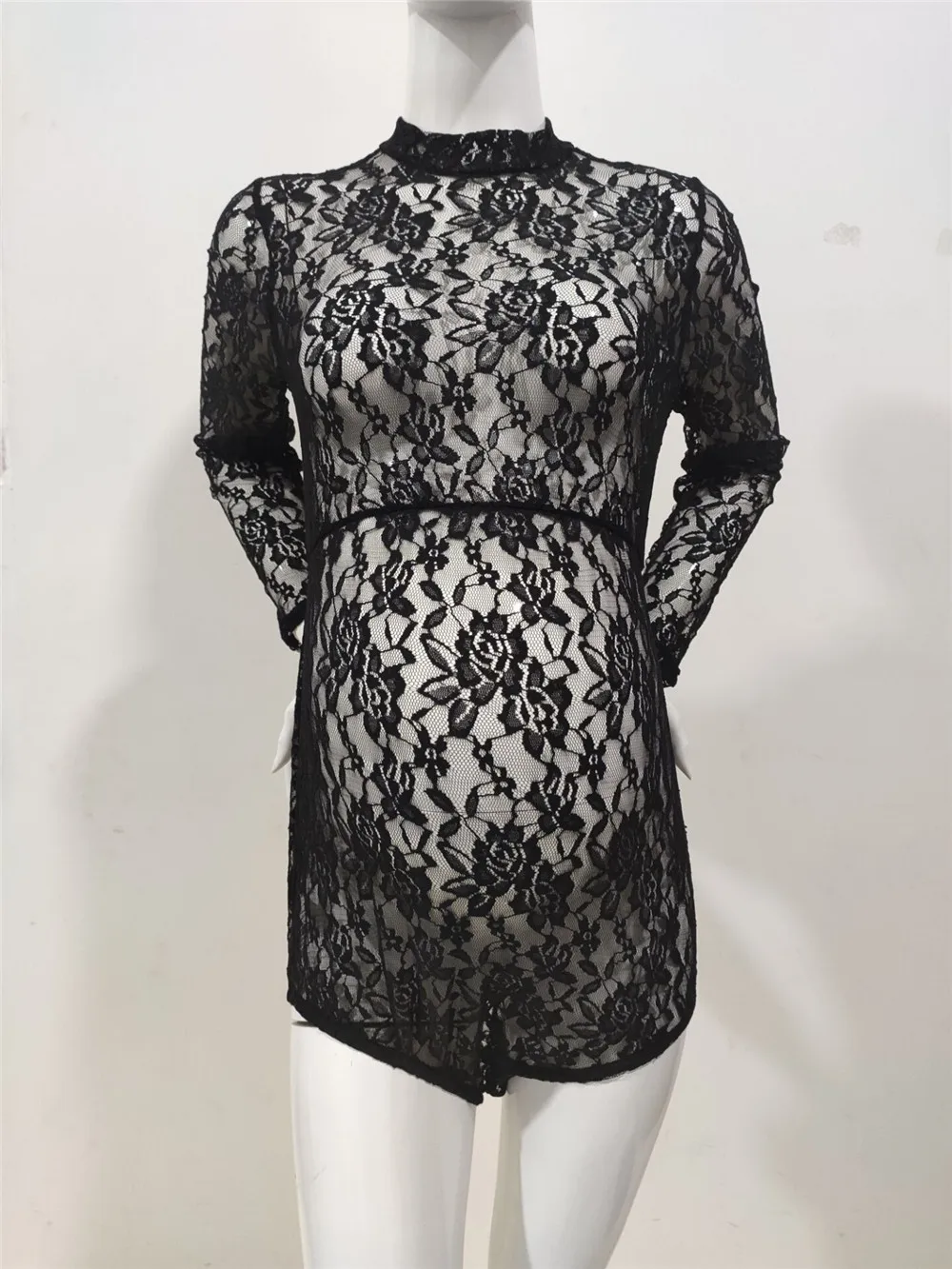 Fancy Lace Maternity Dresses For Photo Shoot Sexy Split Side Pregnancy Dress Maxi Gown Long Pregnant Women Photography Prop 2020 (6)