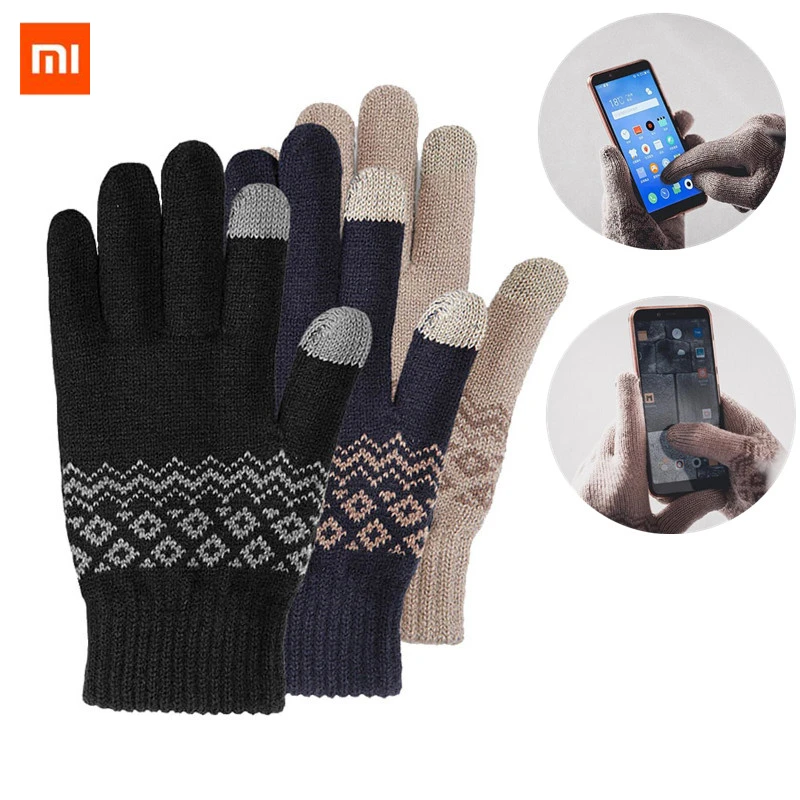 Xiaomi Mijia FO сенсорный экран плюс бархатные теплые перчатки палец сенсорный экран Простой и универсальный удобный ткачество Цветы Подарки