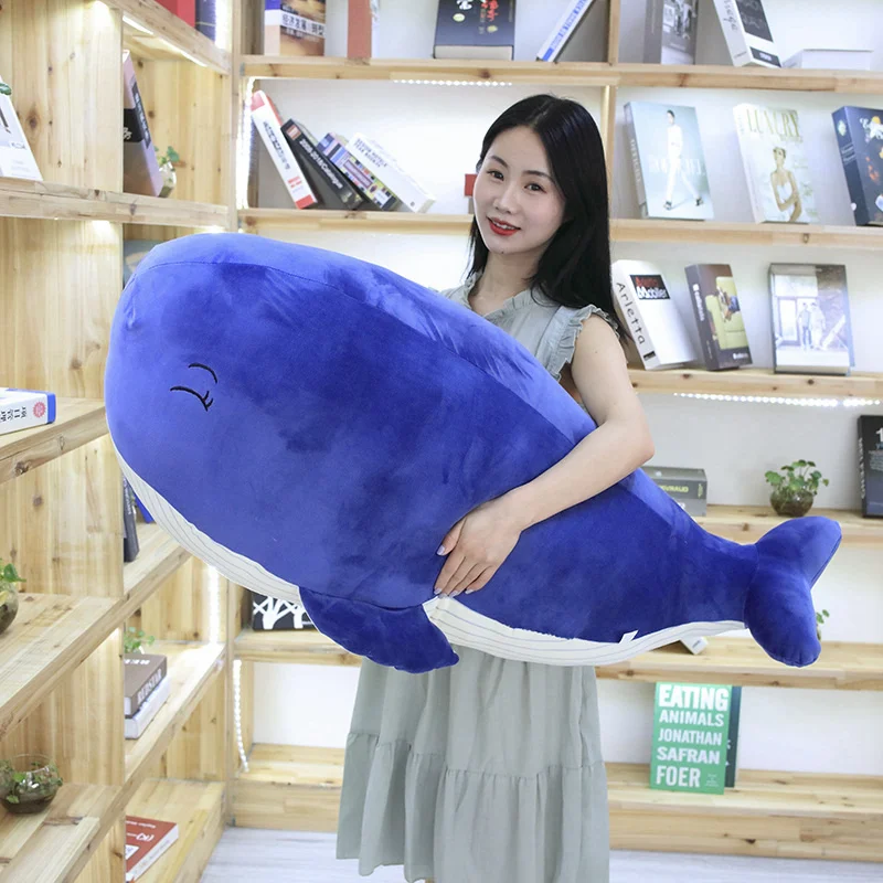 

55/70/100cm Super Soft Down Cotton Whale Plush Toy Sea Animal Big Blue Whale Soft Toy Stuffed Animal Children's Birthday Gift