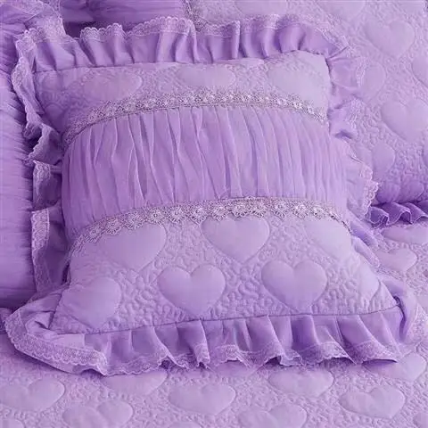 Purple 1 1 шт. кружевная кровать юбка+ 2 шт. наволочки постельное белье комплект принцесса постельные принадлежности простыни покрывало для девочки Постельное белье King/queen Размер - Цвет: Purple 1