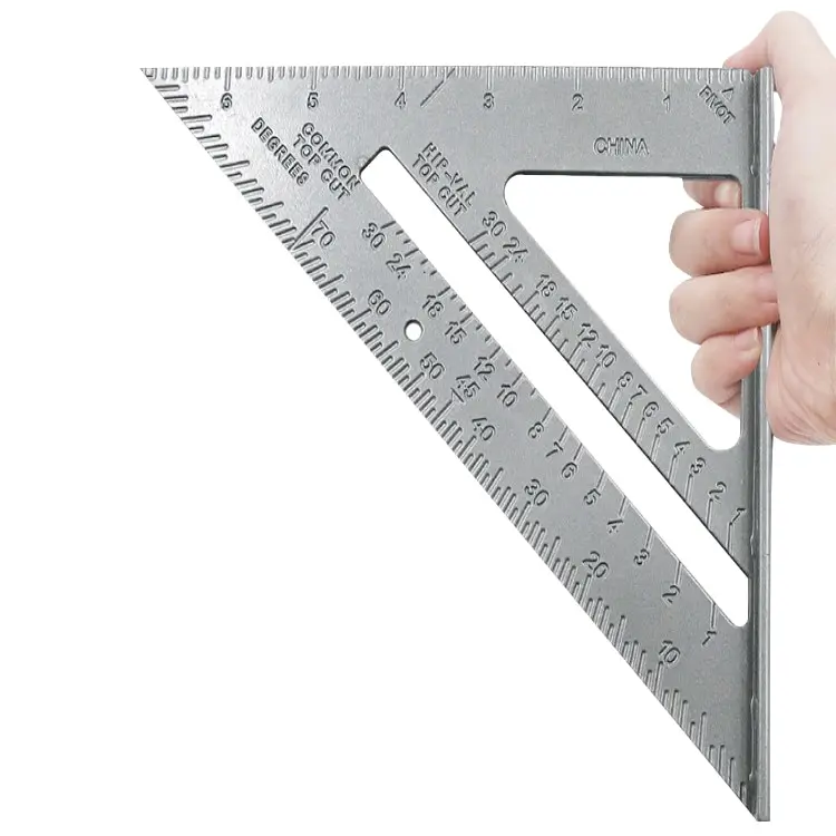 

7" Ruler Aluminum Alloy Ruler Square Ruler Woodworking Measurement Tool Carpenter Square Speed Layout Tool