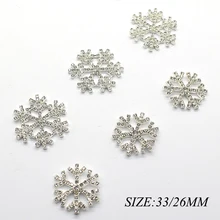 

10Pcs/Lot Multi-Size Creative Christmas Snowflake Rhinestone Buttons Alloy Rhinestone Buttons Sewing Party Decoration Handmade