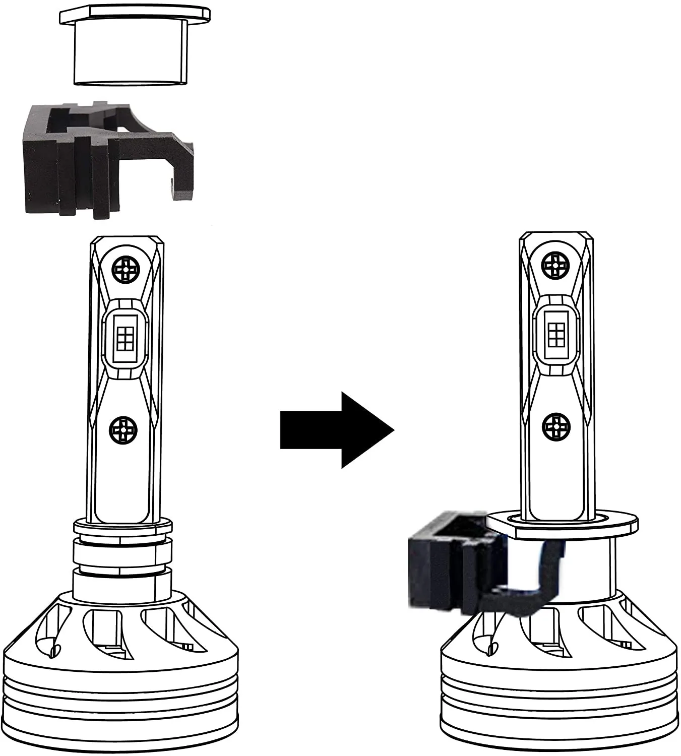 H1 LED Headlight Bulb Holder Stand Adapter 2Pcs For FORD-FOCUS Fiesta Mondeo Car Auto High Beam Headlamp Light Base Mount Socket headlight holder led lamp bulb base led work light holder light holder lamp holder light bulb socket socket connector plug adapter