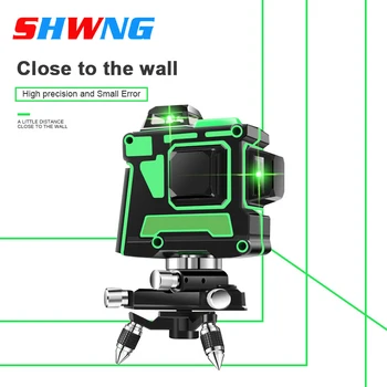 

12 Lines 3D Green Laser Level Self-Leveling 360 Degrees Horizontal And Vertical Cross Lines Green Laser Line With Tripod Battery