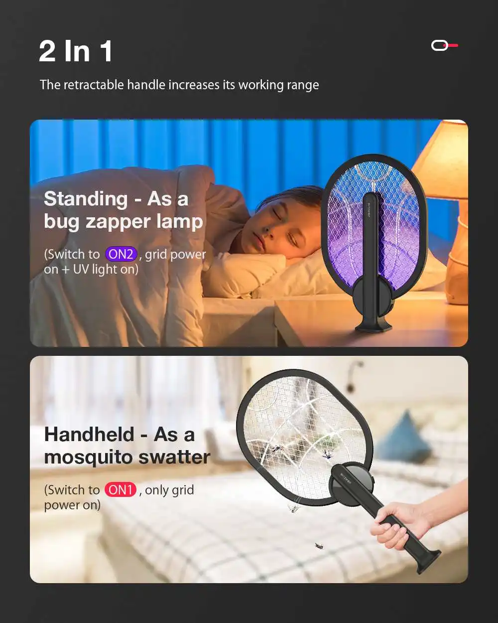 BlitzWolf BW-MLT3 Household Electric Flies Mosquito Swatter Trap UV description image 3