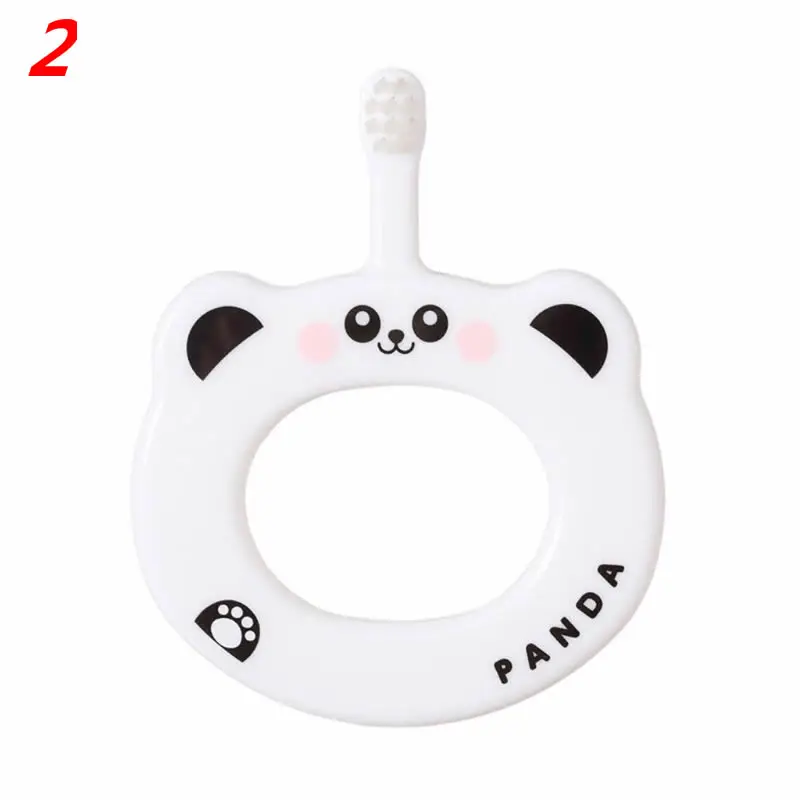 2 Baby Children Toothbrush Child Training Soft Hair Tooth Brush Kids Anti-Slip Cartoon Cleaning Ring Handle Toothbrushes - Цвет: 2