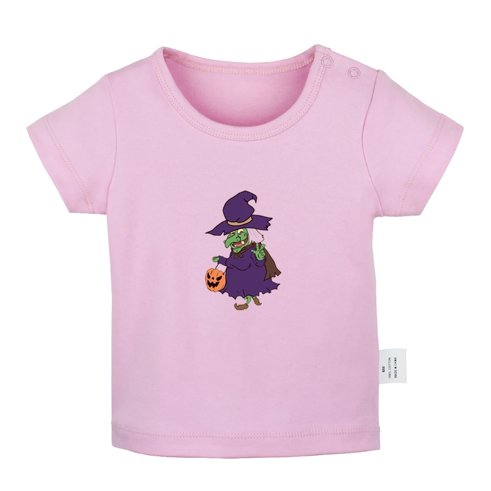 JcBabyYP1139D Cartoon Flying Witch halloween Trick Or Treat Pumpkin halloween Castle Newborn Baby T-shirts Toddler Graphic Short sleeve Tee - Цвет: JcBabyYP1139D