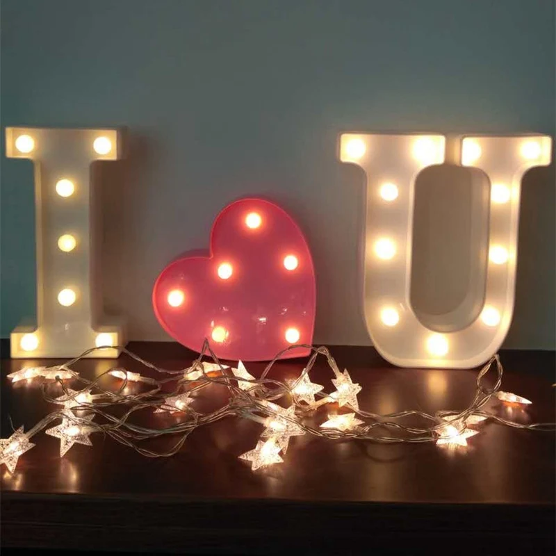 Светодиодный светильник с буквенным принтом и цифрой s светодиодный светильник Ночной светильник праздничный романтический светильник s LOVE 520 для свадебной вечеринки подарок на день Святого Валентина