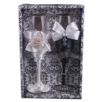 

2Pcs/Set Wedding Personalized Champagne Flutes Crystalline Party Gift Toasting Glass Goblet Anniversary