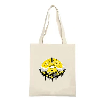 

Game Gravity Falls Canvas Tote Bag Fashion Durable Women Student Cotton Linen Handbag Printed Shopping Bags Custom logo