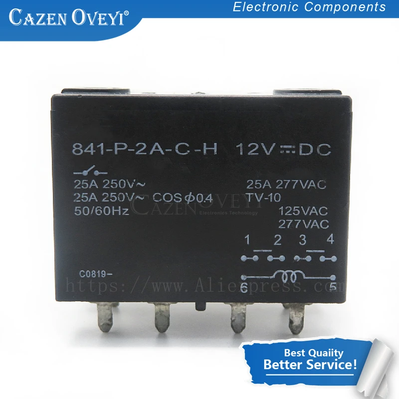 

1pcs/lot 841-P-2A-C-H 12VDC Relay 25A 6-PIN In Stock