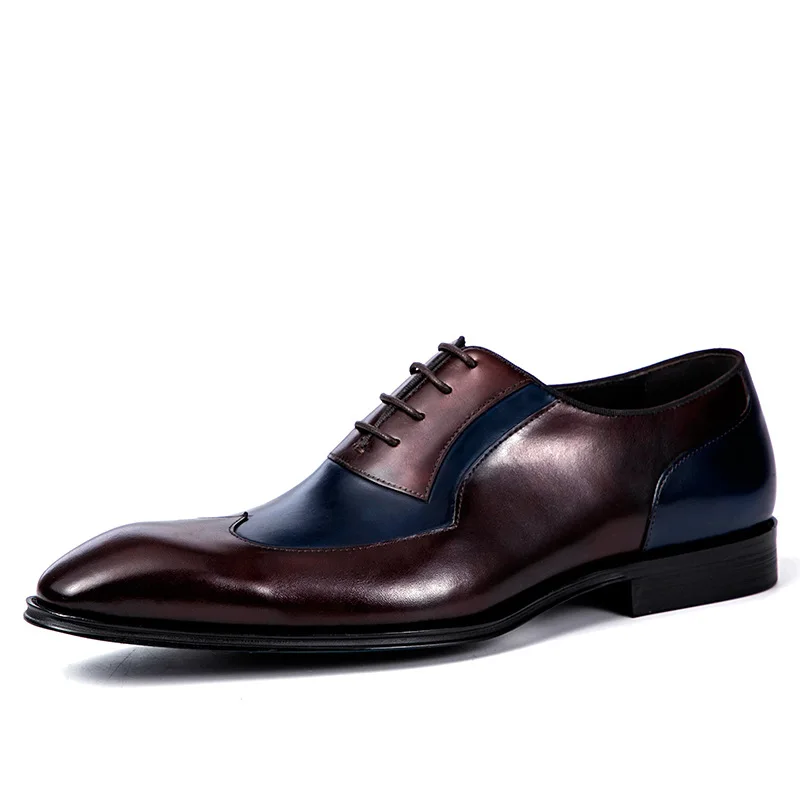QYFCIOUFU/итальянские мужские туфли-оксфорды из натуральной кожи; большие размеры; черные официальные туфли; мужские Уникальные модельные туфли ручной работы для офиса и свадьбы