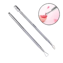 2 шт./компл. жидкость для снятия лака Culticle толкатель Нержавеющая сталь инструменты для маникюра, удаляет мертвую кожу чистящее средство для снятия УФ гель-лака ногтей расходные материалы