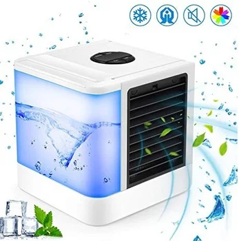 

USB Fan Cooler Cooling Mini Air Humidifiers Portable Air Conditioners Room Cooling 7 LED Lights Table Office Laptop Home Fans