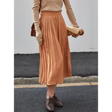 Женская плиссированная трапециевидная юбка с завышенной талией и поясом, весна-лето, женские новые милые длинные юбки выше колена, нижняя одежда