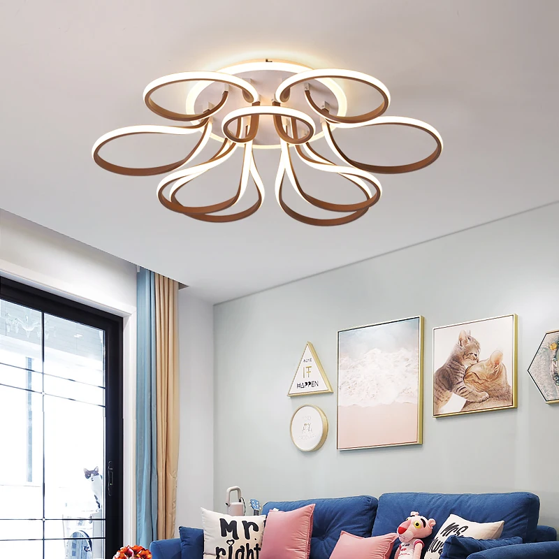 

Coffee color Modern LED Chandelier Lustre For Living Room Light Bedroom Dining room Ceiling Chandelier Lighting Luminaire