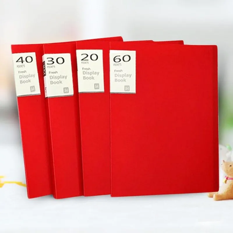 

1PC A4 Display Book 30/40 Pages Transparent Insert Folder Document Storage Bag for Bank Campus File Office Workplace Family