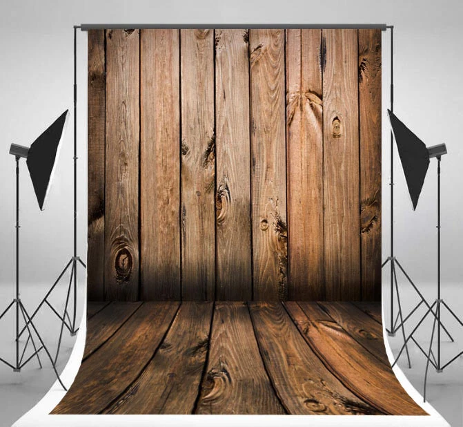 GoHeBe 10x10Ft Seamless Wooden Wall Vinyl Photography Backdrop Photo Background Studio Prop PGT029B 