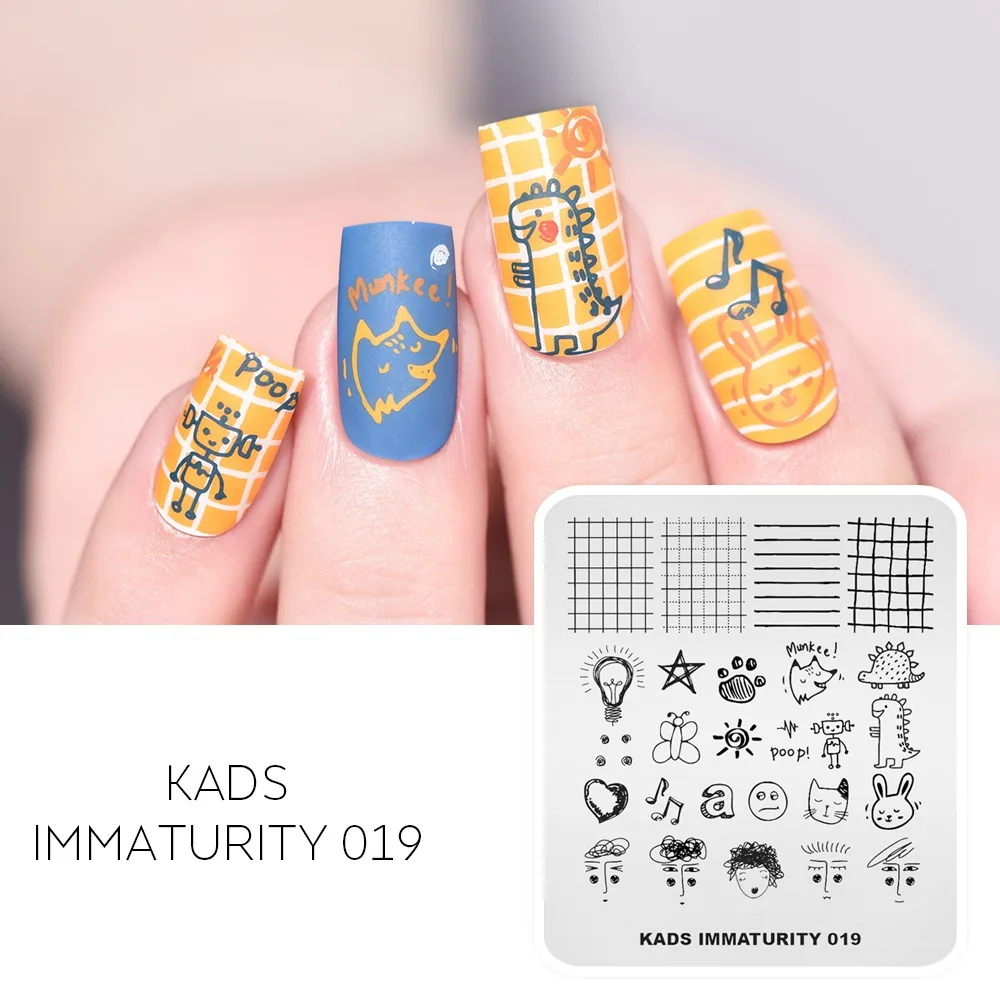 KADS пластина для стемпинга нейл арта серия незрелости Единорог парк развлечений