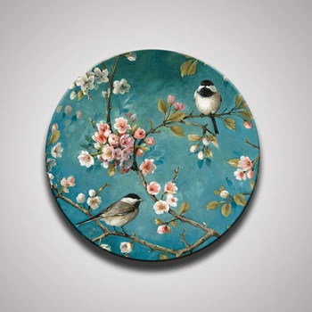 

Round flowers birds Counted Cross Stitch Kits Needlework Embroidery Crafts 14ct Unprinted Aida DIY Arts Handmade Home Decor