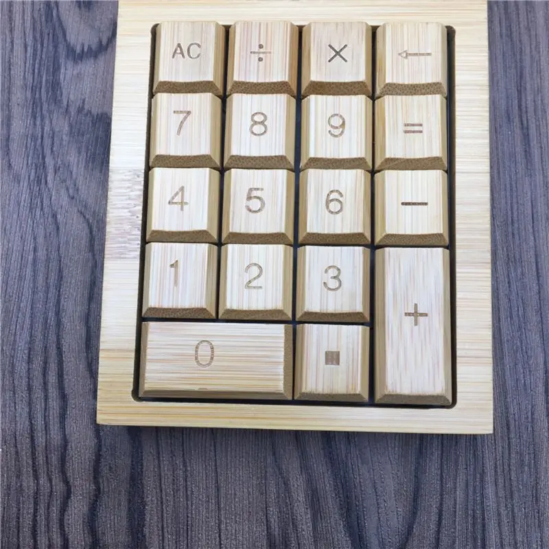 Bamboo Wooden Solar Calculators Standard Function Desktop Calculator AXYF 1